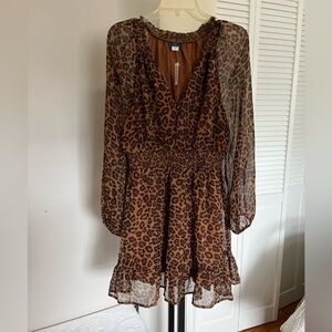 Old Navy Leopard Print Chiffon Dress